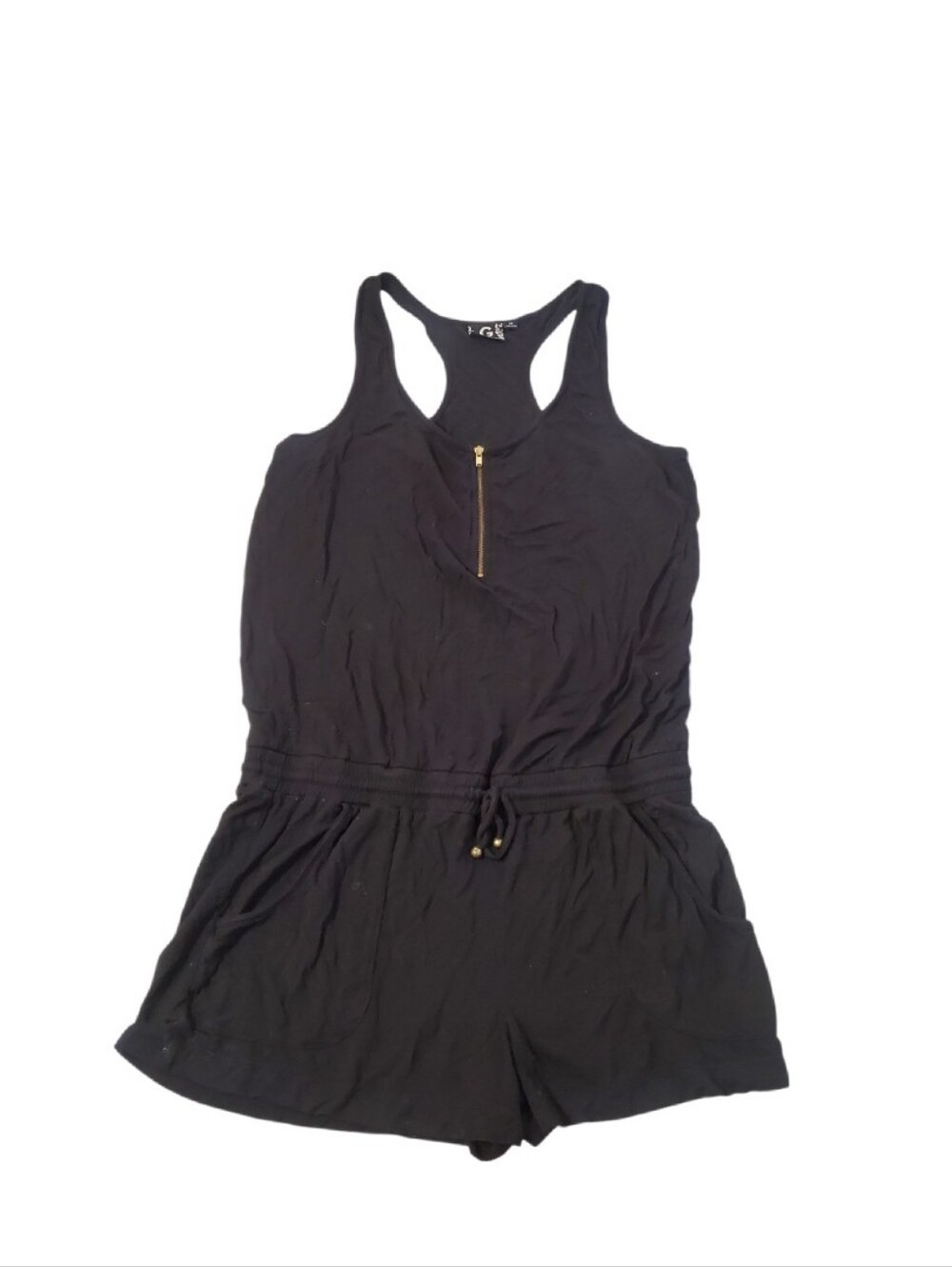 G‎ by Guess Women's Black Sleeveless Casual Shorts Romper Medium